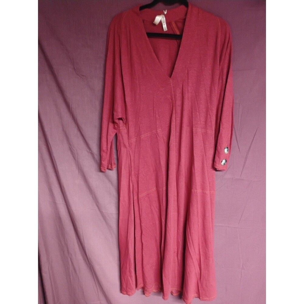 Uncle Frank Womens Vneck Long Sleeve maroon Red Dress Rn 73510